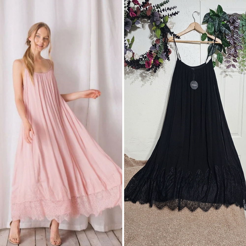 STORIA  Elegant Black Lace Dress